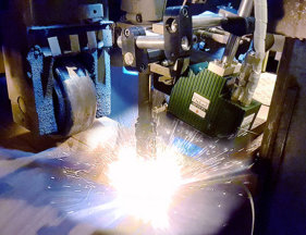 Oxford Sensors OSL Laser Tracking Sensor on OD Open Arc Tack Welded Pipe