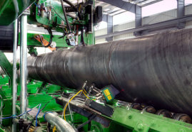 ID and OD Laser Tracking on Spiral Pipe Mill